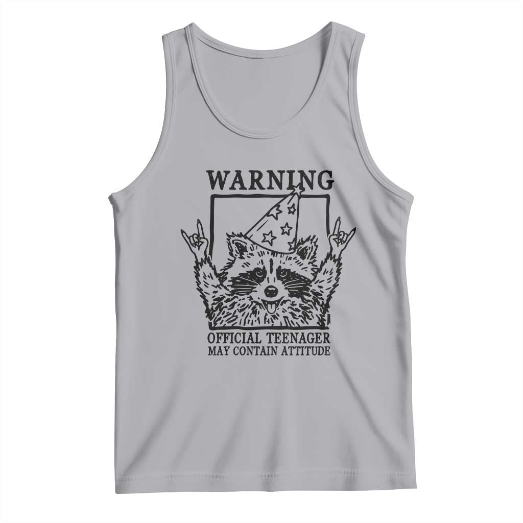 Vintage Raccoon 13th Birthday Tank Top 13 Year Old Official Teenager Gifts TS10 Athletic Heather Print Your Wear