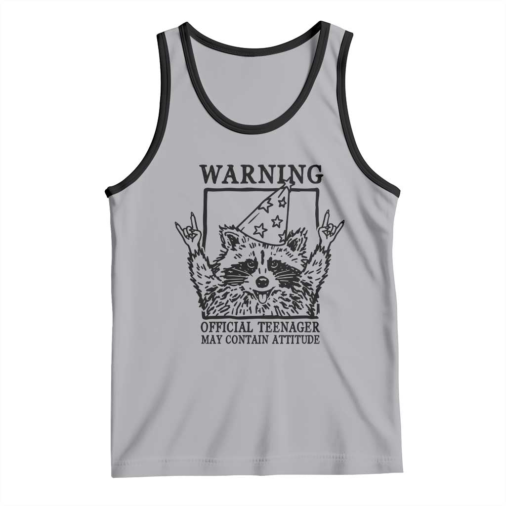 Vintage Raccoon 13th Birthday Tank Top 13 Year Old Official Teenager Gifts TS10 Athletic Heather Black Print Your Wear
