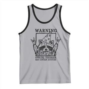 Vintage Raccoon 13th Birthday Tank Top 13 Year Old Official Teenager Gifts TS10 Athletic Heather Black Print Your Wear