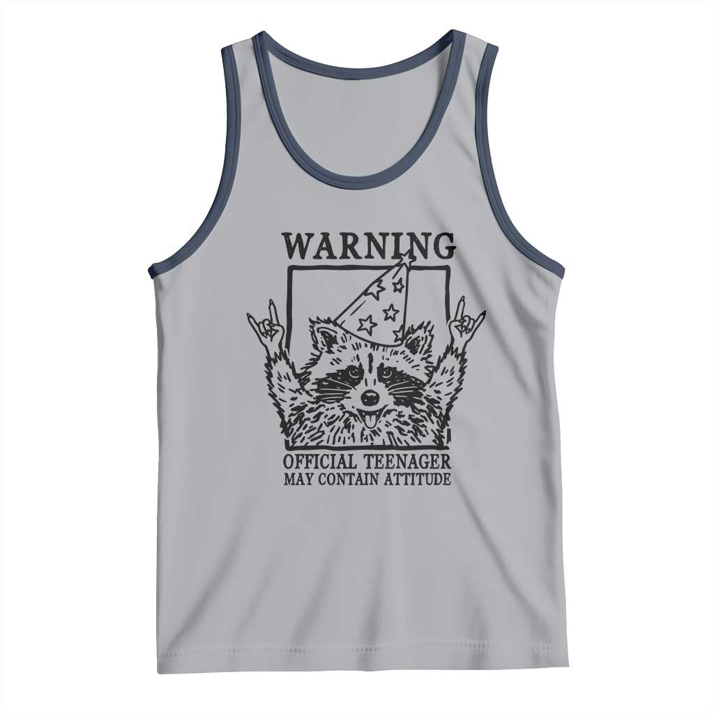 Vintage Raccoon 13th Birthday Tank Top 13 Year Old Official Teenager Gifts TS10 Athletic Heather Navy Print Your Wear