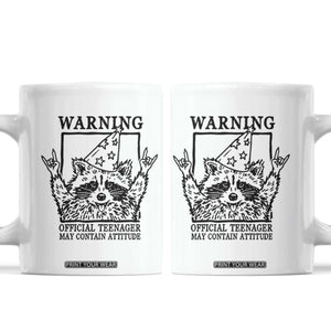 Vintage Raccoon 13th Birthday Coffee Mug 13 Year Old Official Teenager Gifts TS10 White Print Your Wear