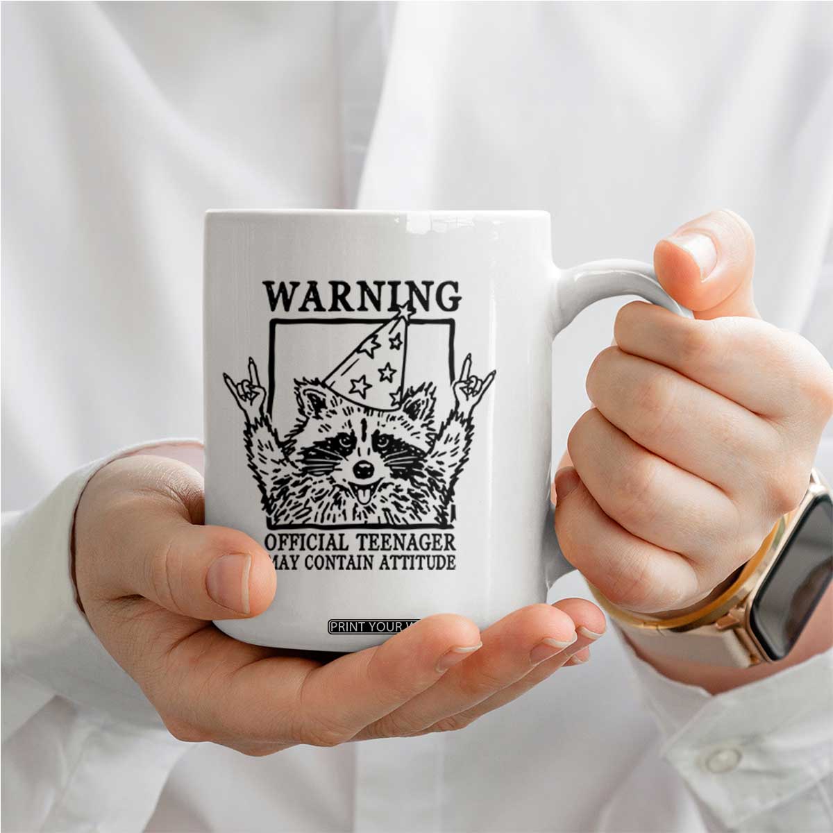 Vintage Raccoon 13th Birthday Coffee Mug 13 Year Old Official Teenager Gifts TS10 Print Your Wear