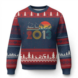 Awesome Since 2013 Ugly Christmas Sweater 13th Birthday 13 Year Old Son Boy TS10 Navy Red Print Your Wear