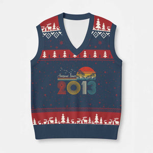 Awesome Since 2013 V-Neck Knit Sweater Vest 13th Birthday 13 Year Old Son Boy TS10 Navy Red Print Your Wear