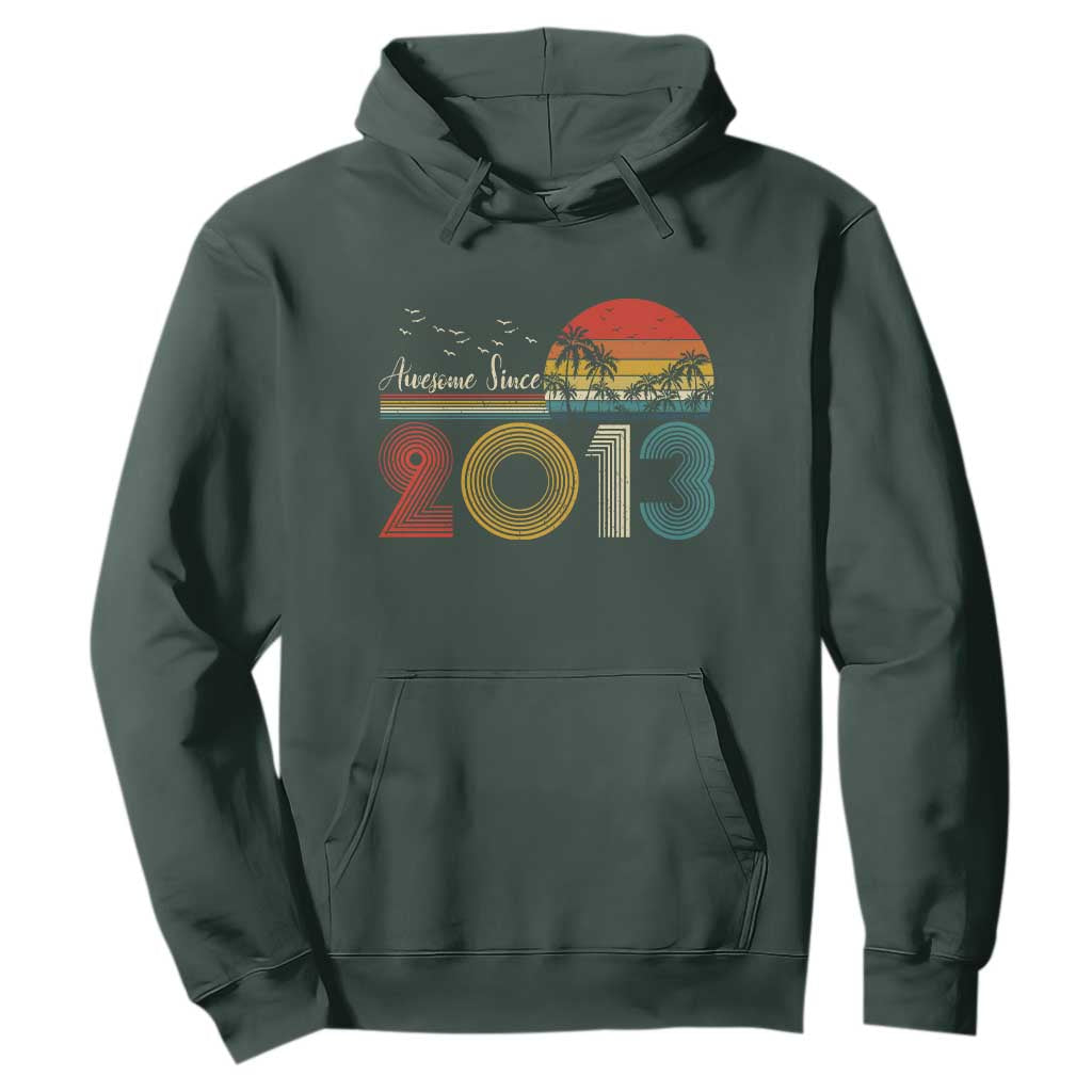 Awesome Since 2013 Hoodie 13th Birthday 13 Year Old Son Boy TS10 Dark Forest Green Print Your Wear