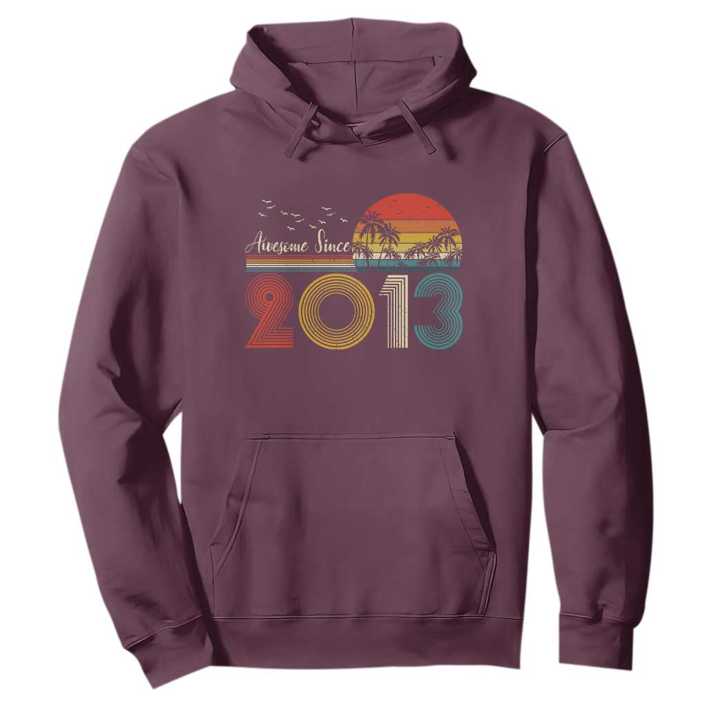 Awesome Since 2013 Hoodie 13th Birthday 13 Year Old Son Boy TS10 Maroon Print Your Wear
