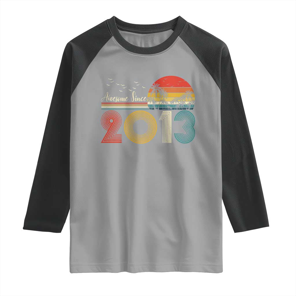 Awesome Since 2013 Raglan Shirt 13th Birthday 13 Year Old Son Boy TS10 Sport Gray Black Print Your Wear