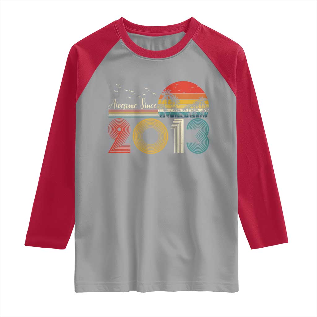 Awesome Since 2013 Raglan Shirt 13th Birthday 13 Year Old Son Boy TS10 Sport Gray Red Print Your Wear
