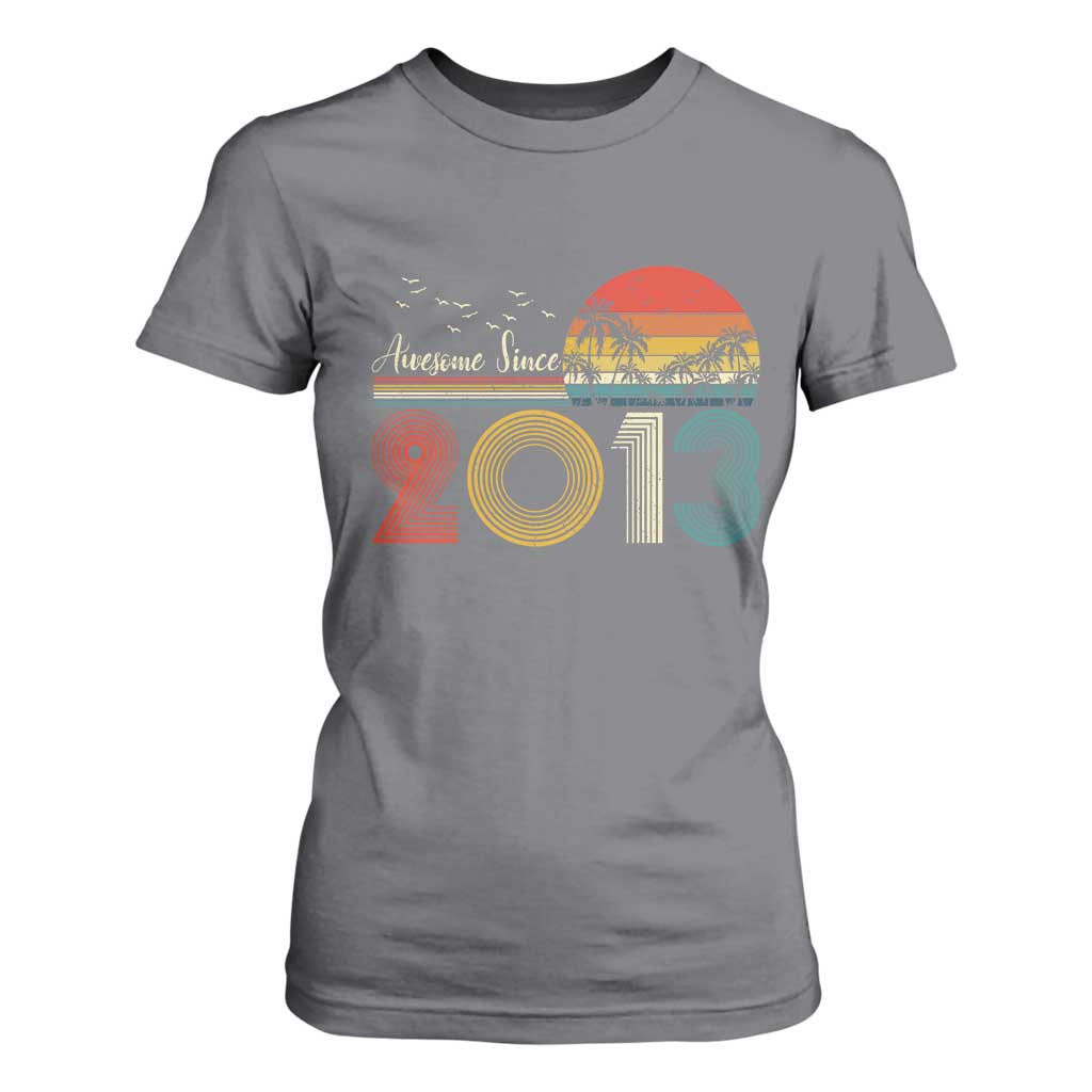 Awesome Since 2013 T Shirt For Women 13th Birthday 13 Year Old Son Boy TS10 Charcoal Print Your Wear