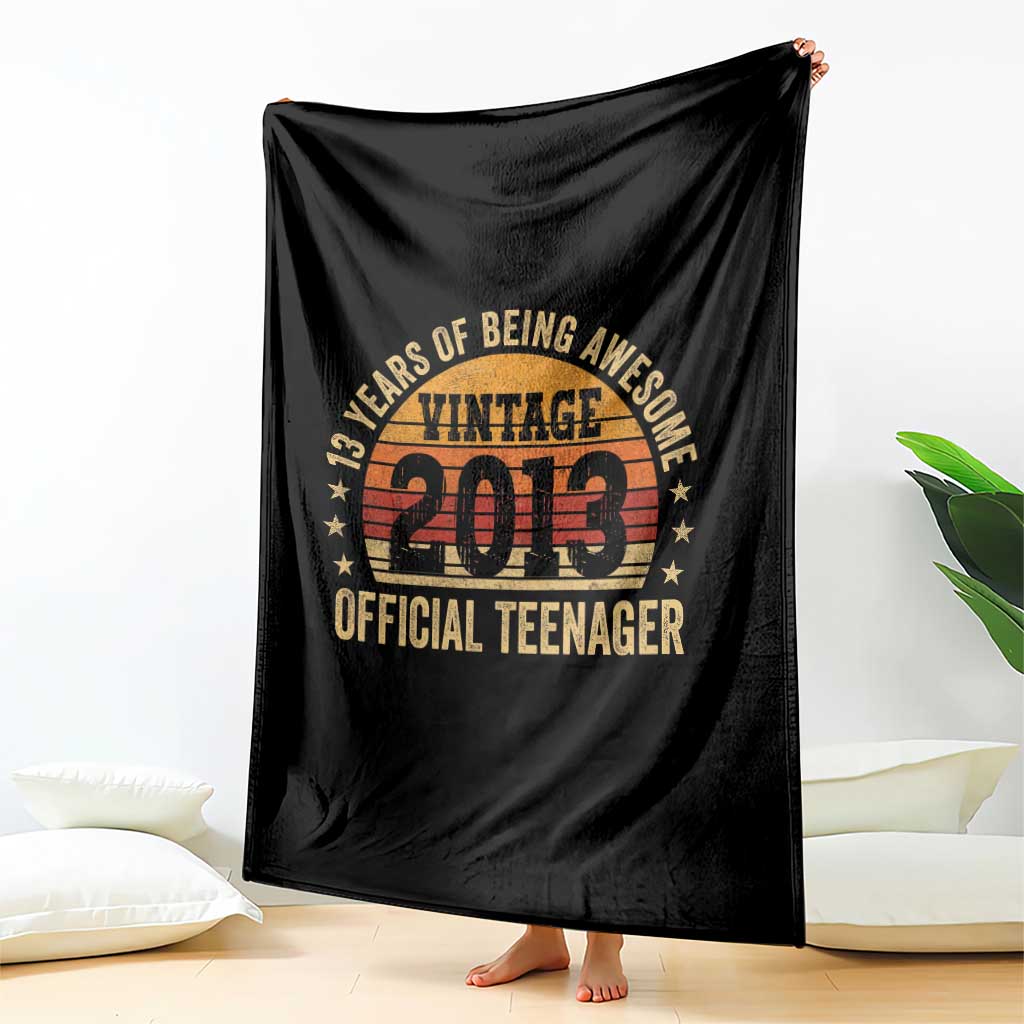 Vintage 2013 Official Teenager Throw Blanket 13 Year Old 13th Birthday TS10 Print Your Wear