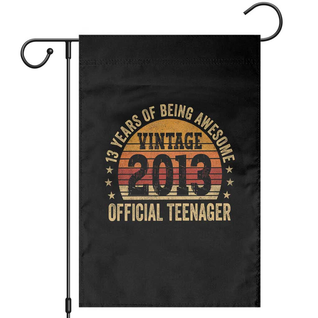 Vintage 2013 Official Teenager Garden Flag 13 Year Old 13th Birthday TS10 Black Print Your Wear