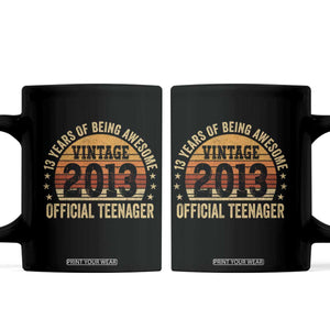 Vintage 2013 Official Teenager Coffee Mug 13 Year Old 13th Birthday TS10 Black Print Your Wear