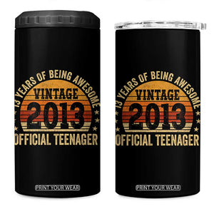 Vintage 2013 Official Teenager 4 in 1 Can Cooler Tumbler 13 Year Old 13th Birthday TS10 One Size: 16 oz Black Print Your Wear