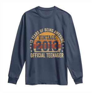 Vintage 2013 Official Teenager Long Sleeve Shirt 13 Year Old 13th Birthday TS10 Navy Print Your Wear