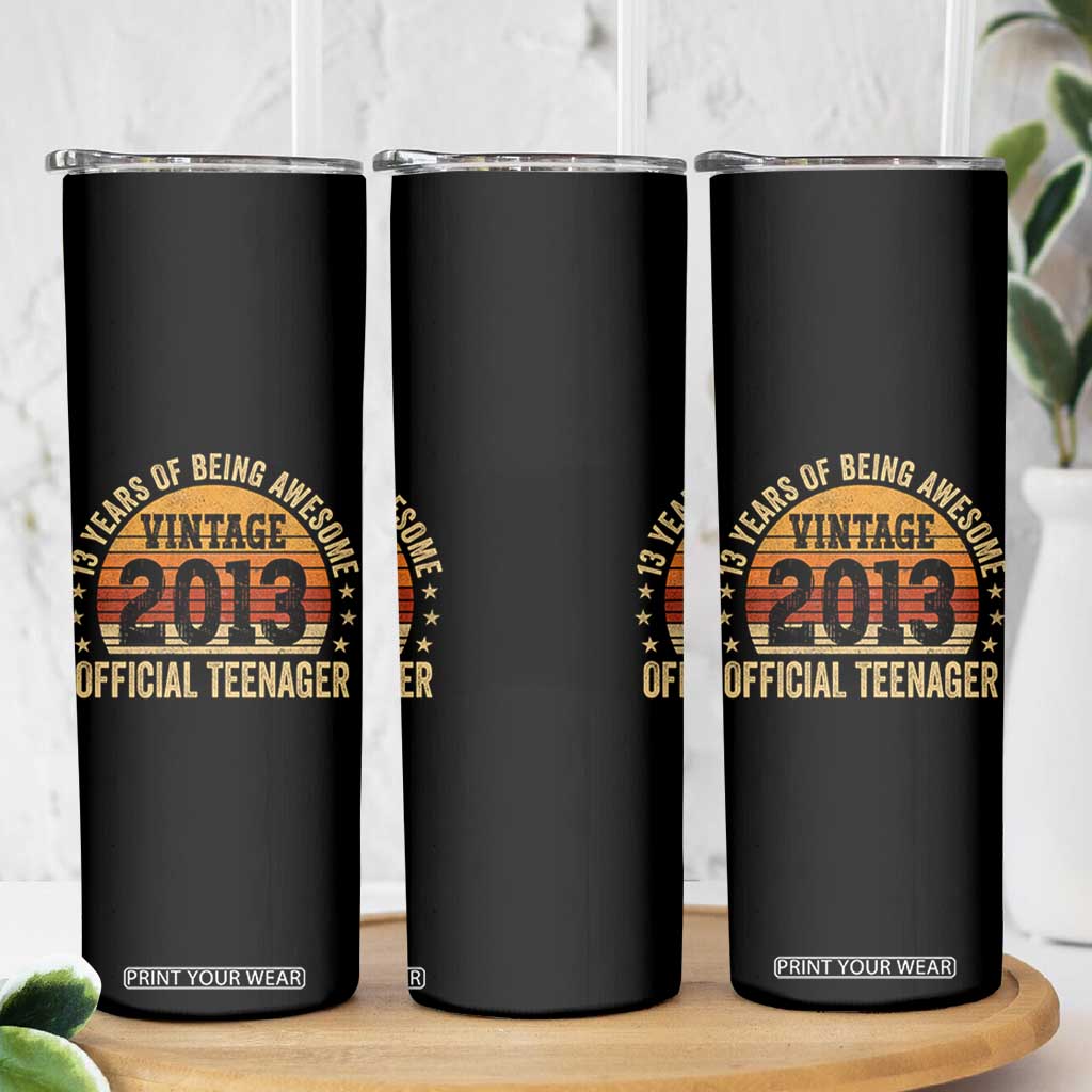 Vintage 2013 Official Teenager Skinny Tumbler 13 Year Old 13th Birthday TS10 Print Your Wear