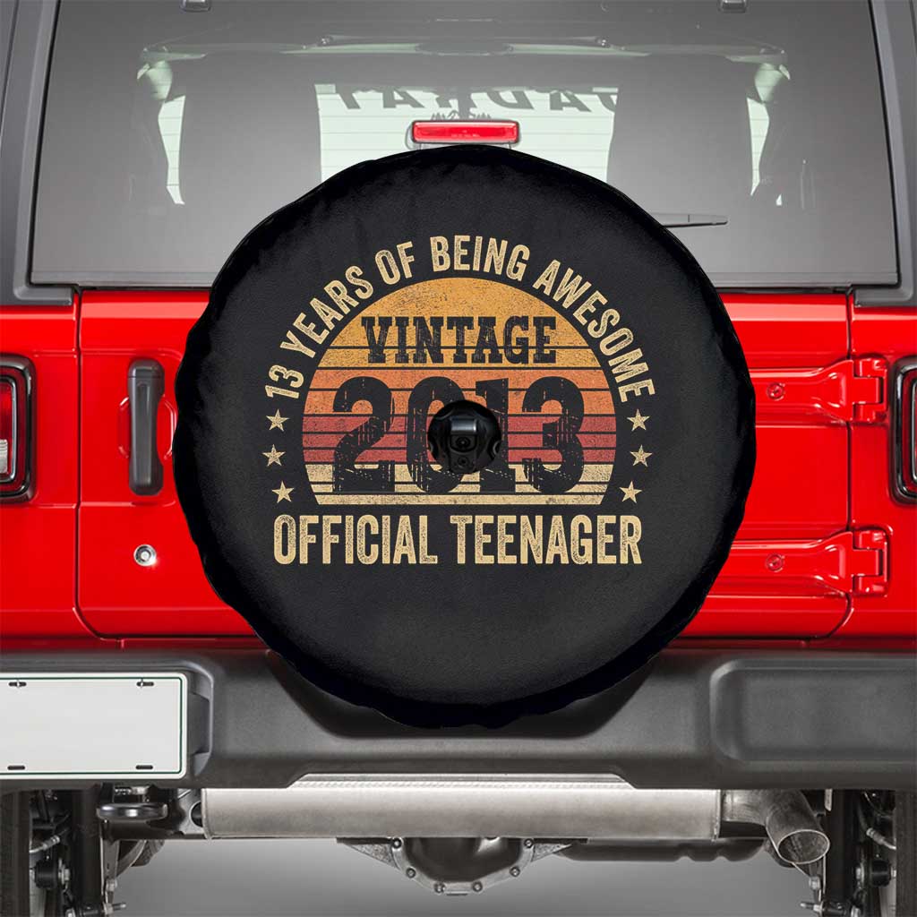Vintage 2013 Official Teenager Spare Tire Cover 13 Year Old 13th Birthday TS10 Black Print Your Wear