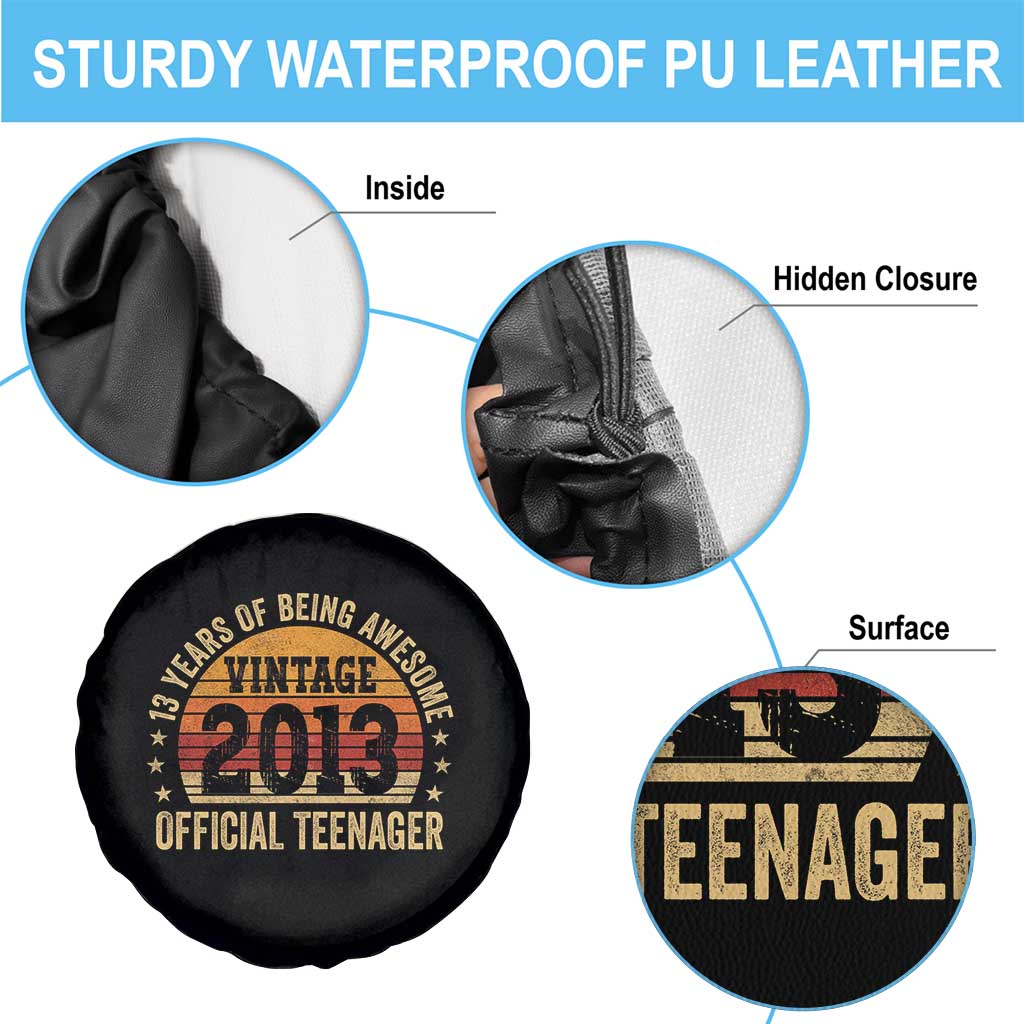 Vintage 2013 Official Teenager Spare Tire Cover 13 Year Old 13th Birthday TS10 Print Your Wear