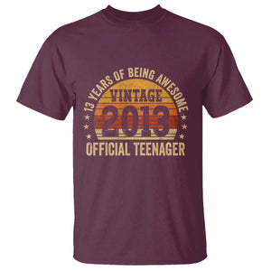 Vintage 2013 Official Teenager T Shirt 13 Year Old 13th Birthday TS10 Maroon Print Your Wear