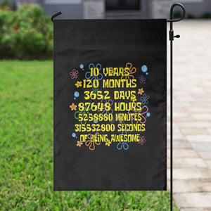10th Birthday Gifts Garden Flag Flowers 10 Years Of Being Awesome 10 Year Old Bday TS10 Print Your Wear