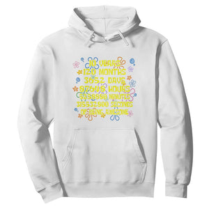 10th Birthday Gifts Hoodie Flowers 10 Years Of Being Awesome 10 Year Old Bday TS10 White Print Your Wear