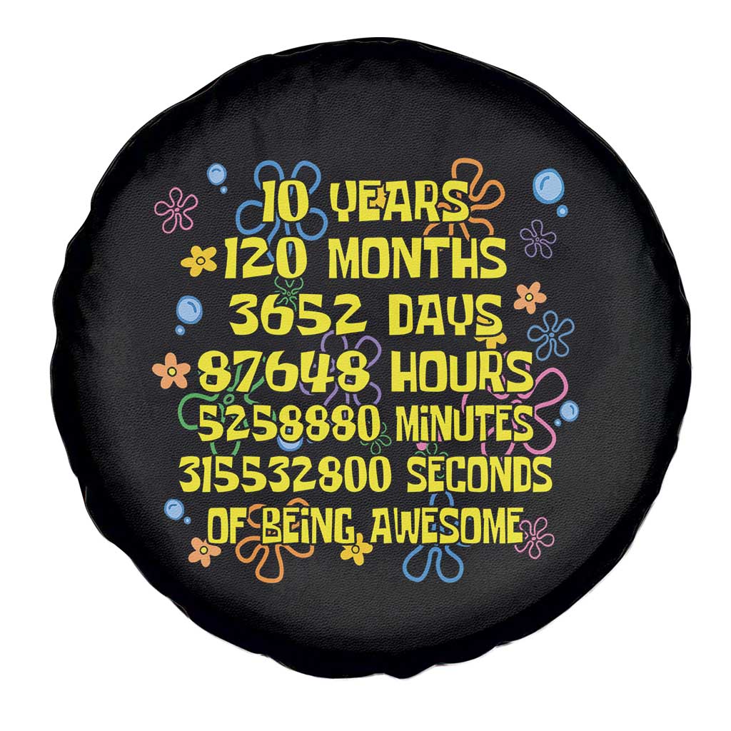 10th Birthday Gifts Spare Tire Cover Flowers 10 Years Of Being Awesome 10 Year Old Bday TS10 Print Your Wear