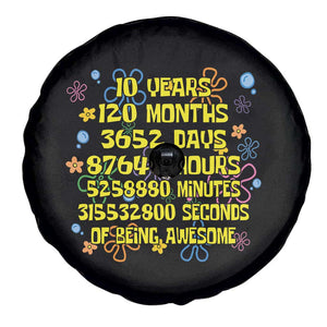 10th Birthday Gifts Spare Tire Cover Flowers 10 Years Of Being Awesome 10 Year Old Bday TS10 Print Your Wear