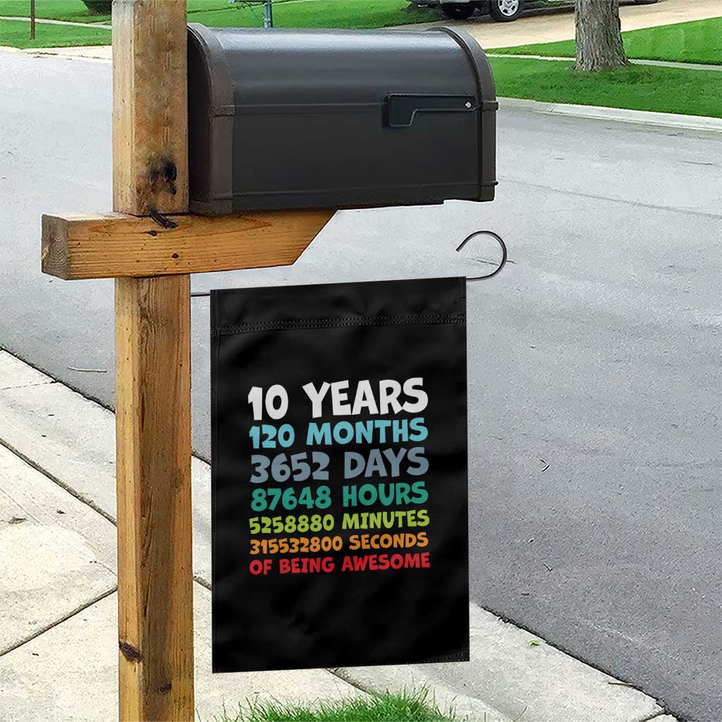 10 Year Old Bday Garden Flag 10 Years 120 Months Of Being Awesome 10th Birthday Gifts TS10 Print Your Wear