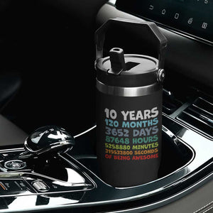 10 Year Old Bday Flip Straw Tumbler 10 Years 120 Months Of Being Awesome 10th Birthday Gifts TS10 Print Your Wear