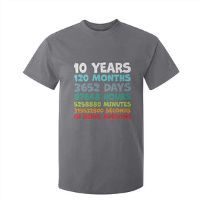 10 Year Old Bday T Shirt For Kid 10 Years 120 Months Of Being Awesome 10th Birthday Gifts TS10 Charcoal Print Your Wear
