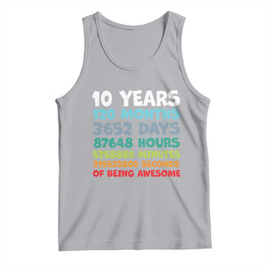 10 Year Old Bday Tank Top 10 Years 120 Months Of Being Awesome 10th Birthday Gifts TS10 Athletic Heather Print Your Wear
