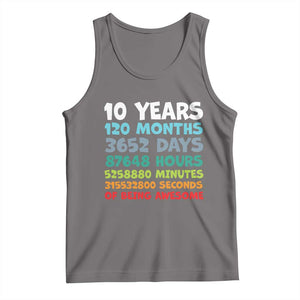 10 Year Old Bday Tank Top 10 Years 120 Months Of Being Awesome 10th Birthday Gifts TS10 Deep Heather Print Your Wear