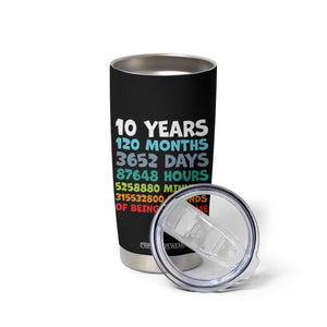 10 Year Old Bday Tumbler Cup 10 Years 120 Months Of Being Awesome 10th Birthday Gifts TS10 Print Your Wear