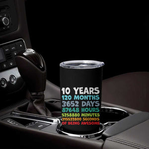 10 Year Old Bday Tumbler Cup 10 Years 120 Months Of Being Awesome 10th Birthday Gifts TS10 Print Your Wear