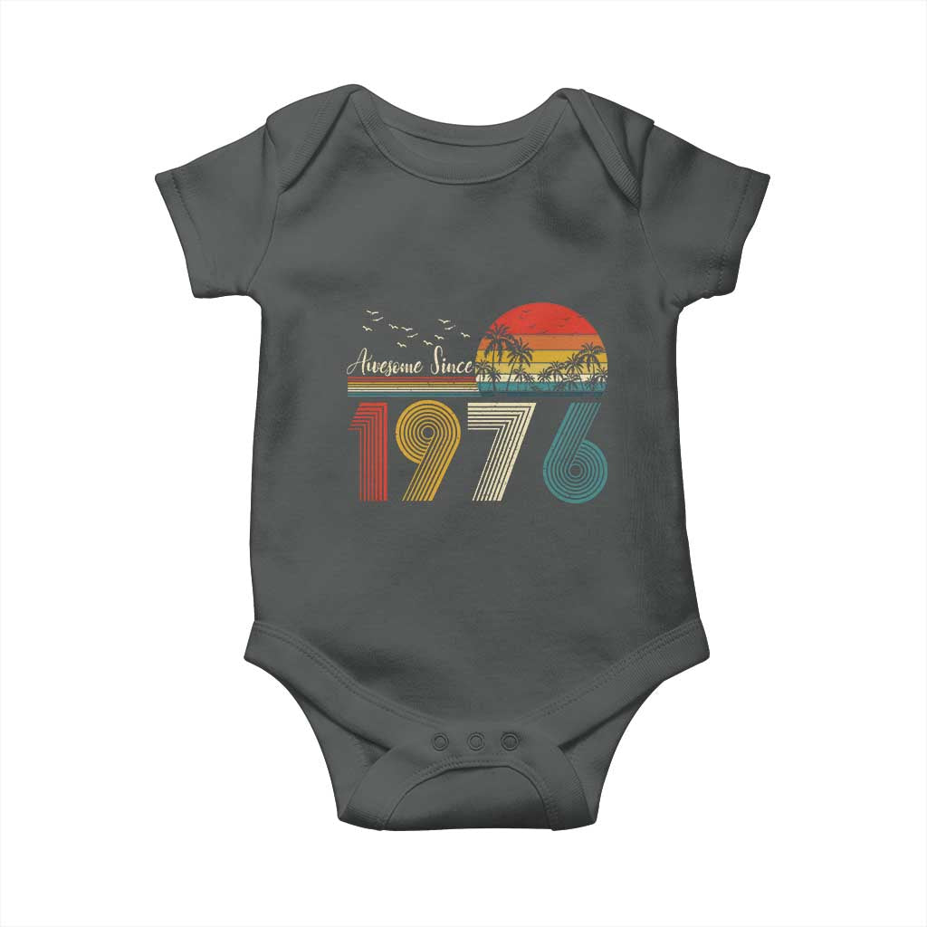 Awesome Since 1976 Birthday Baby Onesie Vintage 50th 50 Year Old Bday Gifts TS10 Dark Heather Print Your Wear