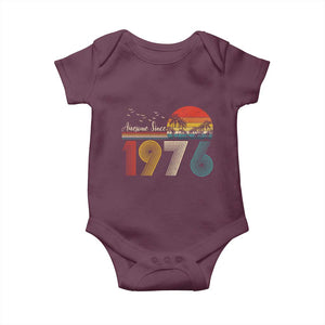 Awesome Since 1976 Birthday Baby Onesie Vintage 50th 50 Year Old Bday Gifts TS10 Maroon Print Your Wear