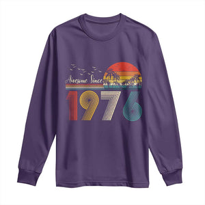 Awesome Since 1976 Birthday Long Sleeve Shirt Vintage 50th 50 Year Old Bday Gifts TS10 Purple Print Your Wear