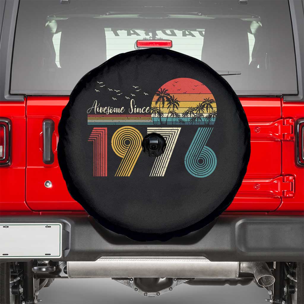 Awesome Since 1976 Birthday Spare Tire Cover Vintage 50th 50 Year Old Bday Gifts TS10 Black Print Your Wear