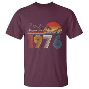 Awesome Since 1976 Birthday T Shirt Vintage 50th 50 Year Old Bday Gifts TS10 Maroon Print Your Wear
