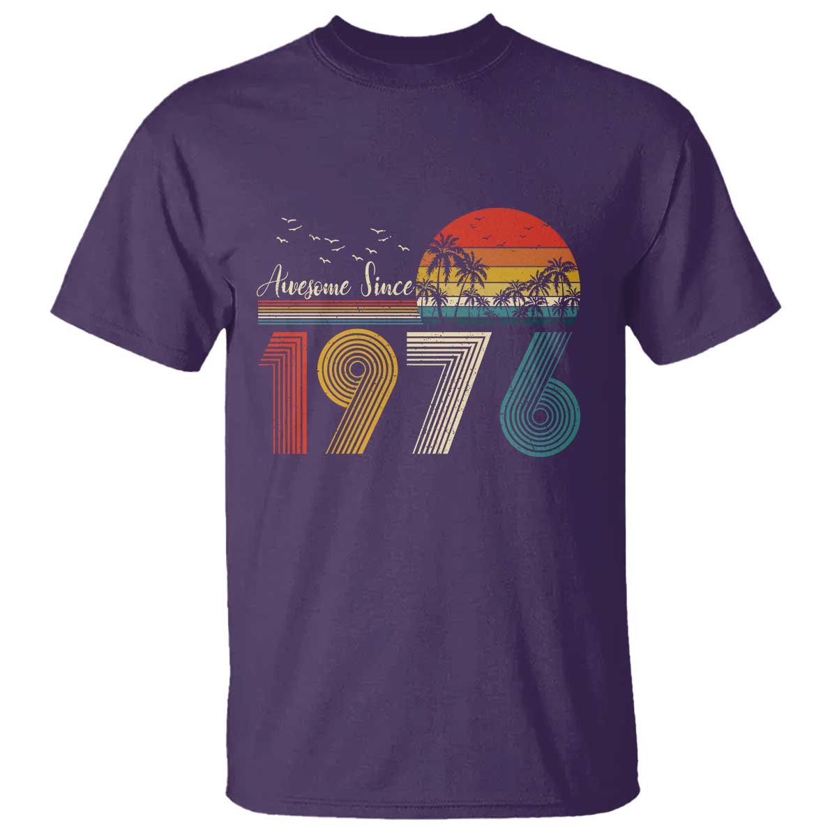 Awesome Since 1976 Birthday T Shirt Vintage 50th 50 Year Old Bday Gifts TS10 Purple Print Your Wear