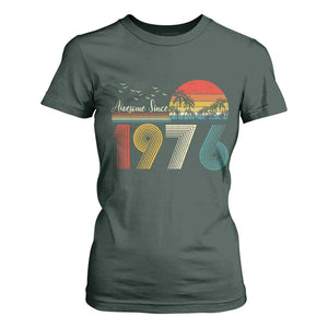 Awesome Since 1976 Birthday T Shirt For Women Vintage 50th 50 Year Old Bday Gifts TS10 Dark Forest Green Print Your Wear