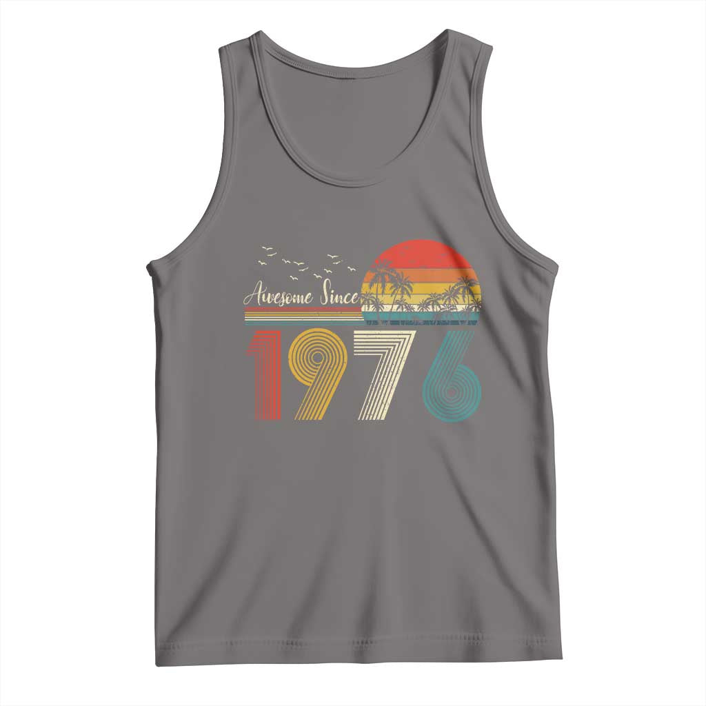 Awesome Since 1976 Birthday Tank Top Vintage 50th 50 Year Old Bday Gifts TS10 Deep Heather Print Your Wear