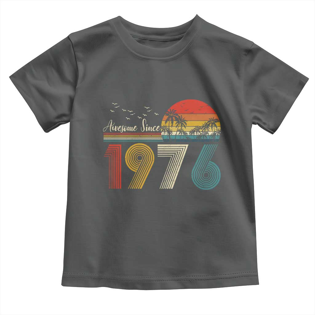 Awesome Since 1976 Birthday Toddler T Shirt Vintage 50th 50 Year Old Bday Gifts TS10 Dark Heather Print Your Wear
