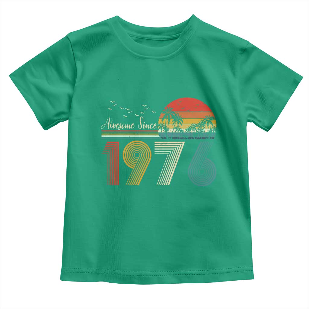 Awesome Since 1976 Birthday Toddler T Shirt Vintage 50th 50 Year Old Bday Gifts TS10 Irish Green Print Your Wear