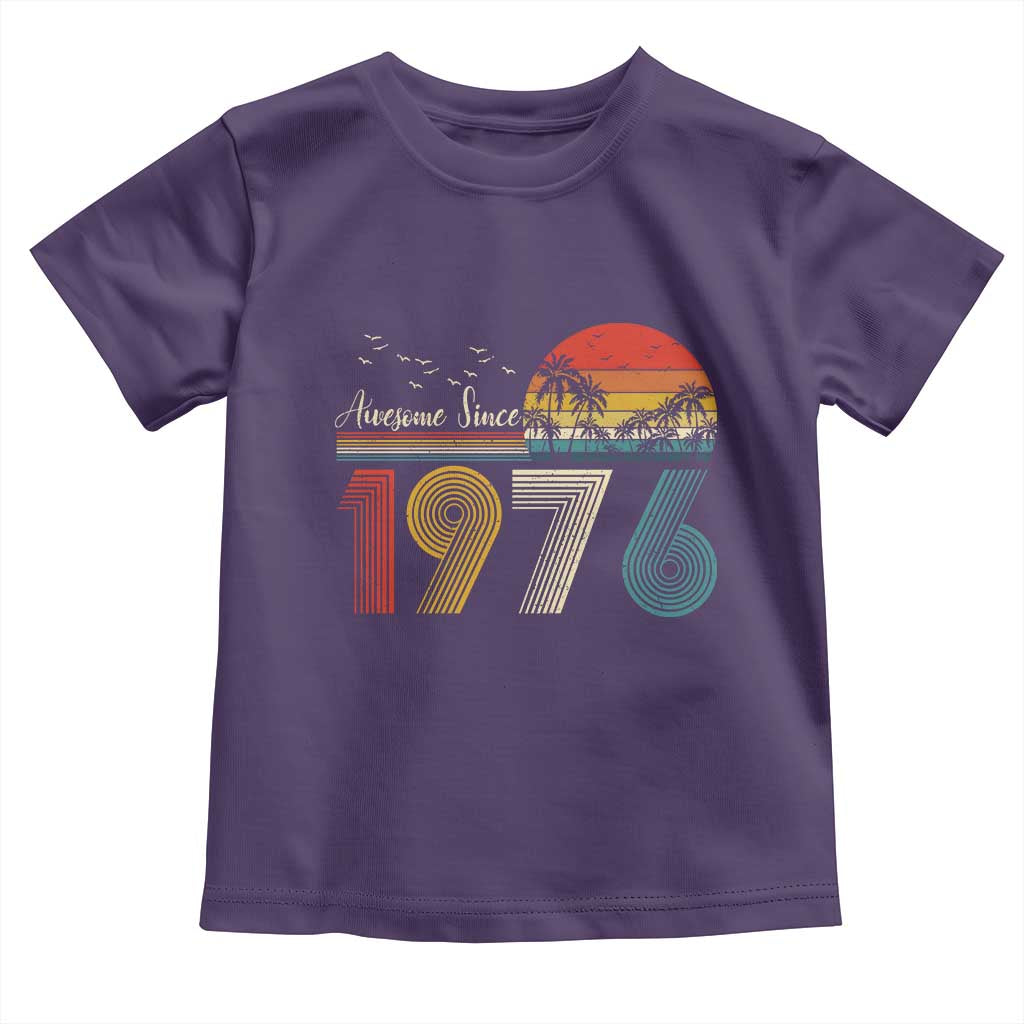 Awesome Since 1976 Birthday Toddler T Shirt Vintage 50th 50 Year Old Bday Gifts TS10 Purple Print Your Wear