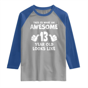 13th Birthday Raglan Shirt Awesome 14 Year Old Looks Like TS10 Sport Gray Royal Print Your Wear