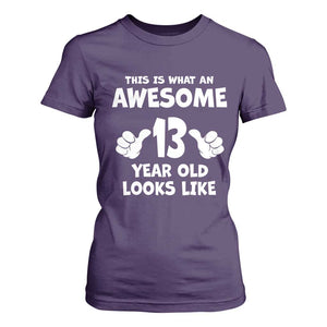 13th Birthday T Shirt For Women Awesome 14 Year Old Looks Like TS10 Purple Print Your Wear