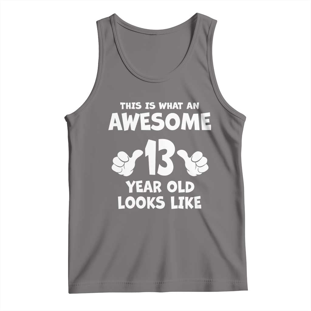 13th Birthday Tank Top Awesome 14 Year Old Looks Like TS10 Deep Heather Print Your Wear
