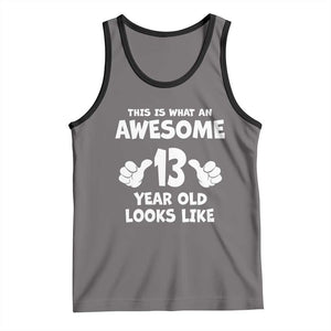 13th Birthday Tank Top Awesome 14 Year Old Looks Like TS10 Deep Heather Black Print Your Wear