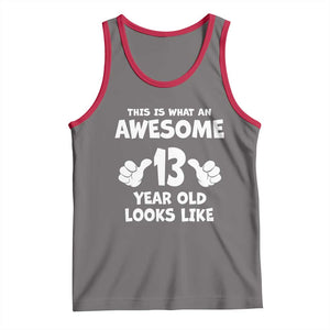 13th Birthday Tank Top Awesome 14 Year Old Looks Like TS10 Deep Heather Red Print Your Wear