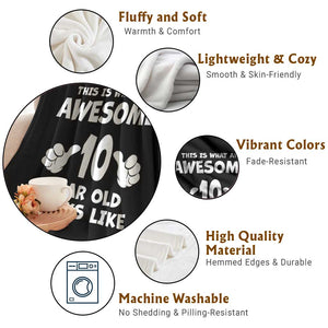 10th Birthday Gifts Throw Blanket Awesome 10 Year Old Bday Son Boy Girl 10yr TS10 Print Your Wear